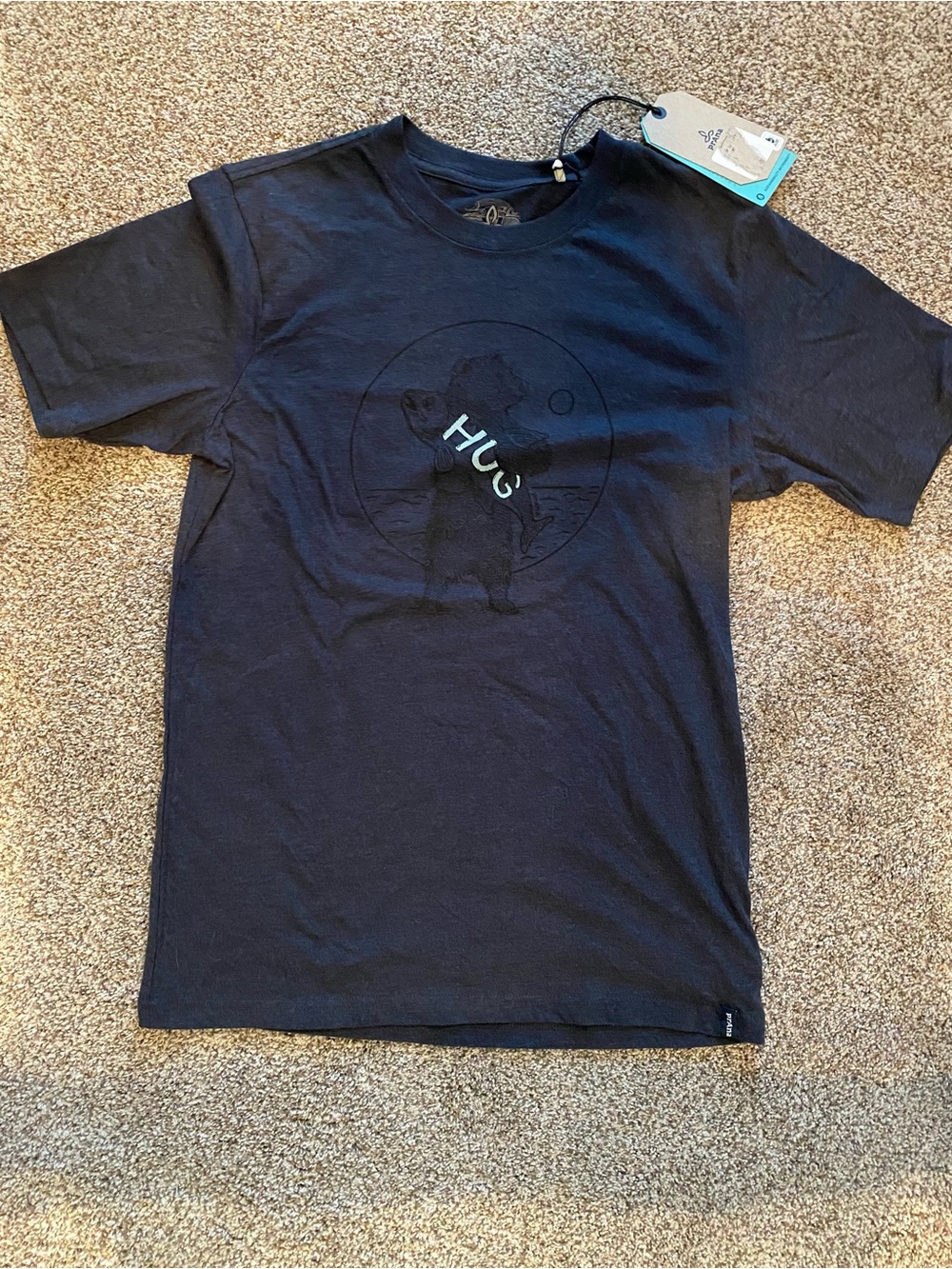 Prana Bear Squeeze Journeyman Navy Graphic Short-Sleeve Men's T-Shirt S